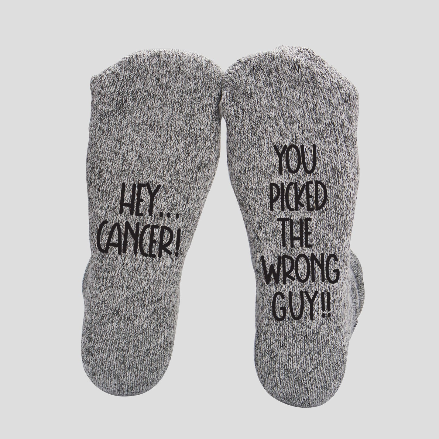 Men's "Hey Cancer, You picked the wrong guy" Cancer Socks