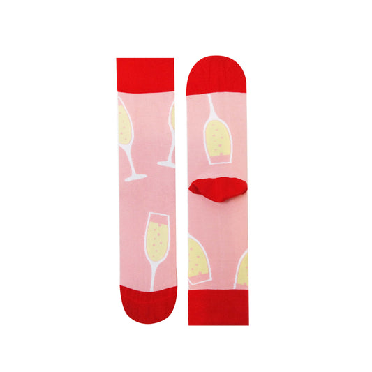socks with a champagne pattern design, featuring elegant and celebratory elements for a stylish look.