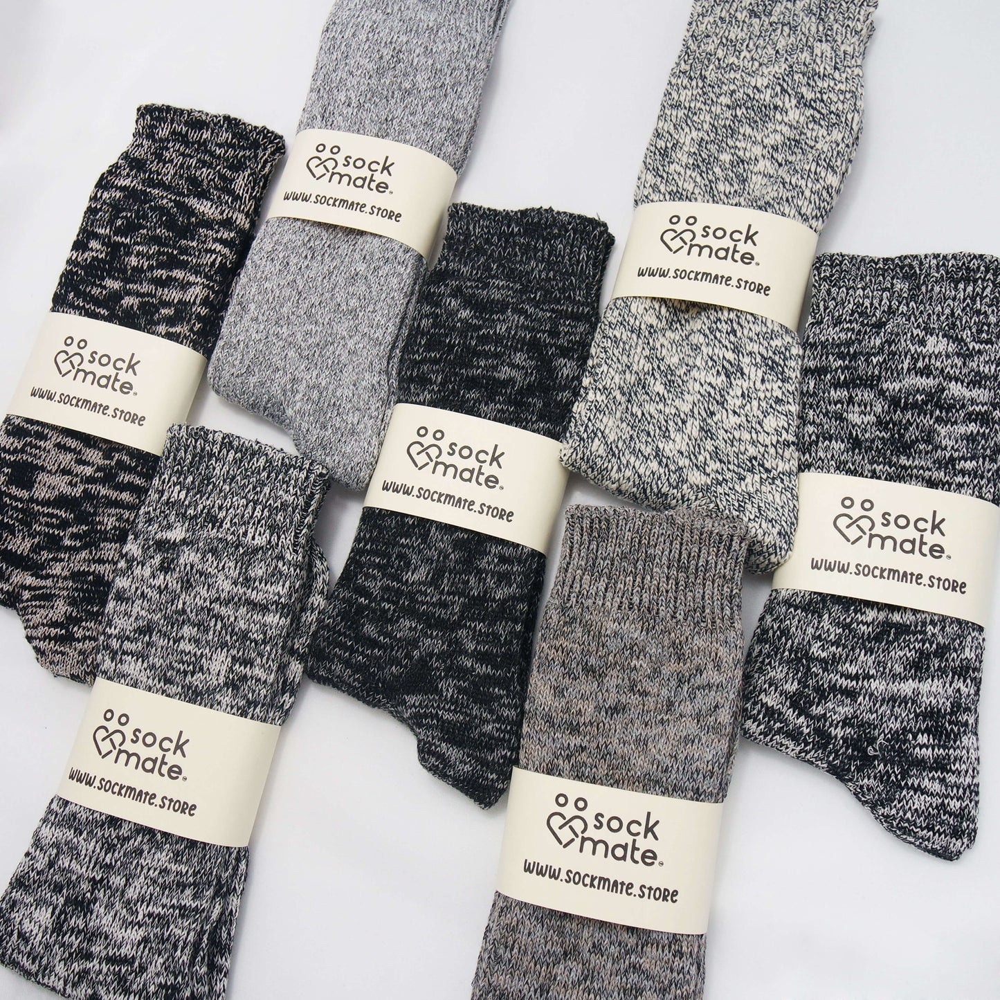 Bundle Men's Boot Socks, Random Color Set Of 5 pairs