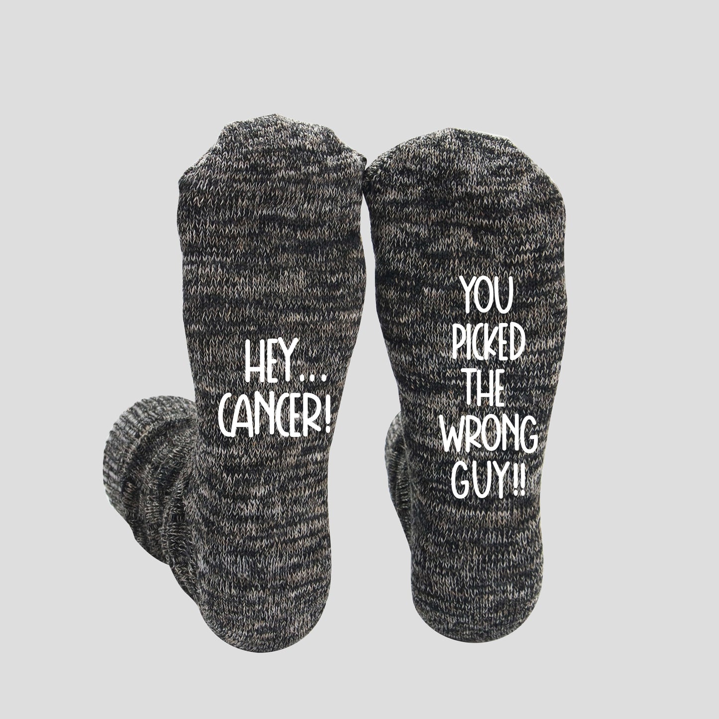 Men's "Hey Cancer, You picked the wrong guy" Cancer Socks