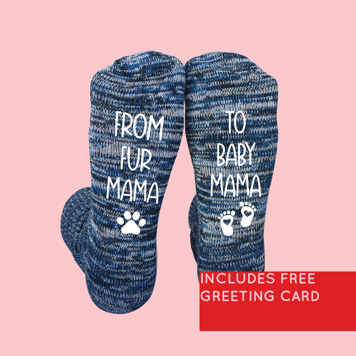 Women's "From Fur Mama to Baby Mama" New Mom Socks