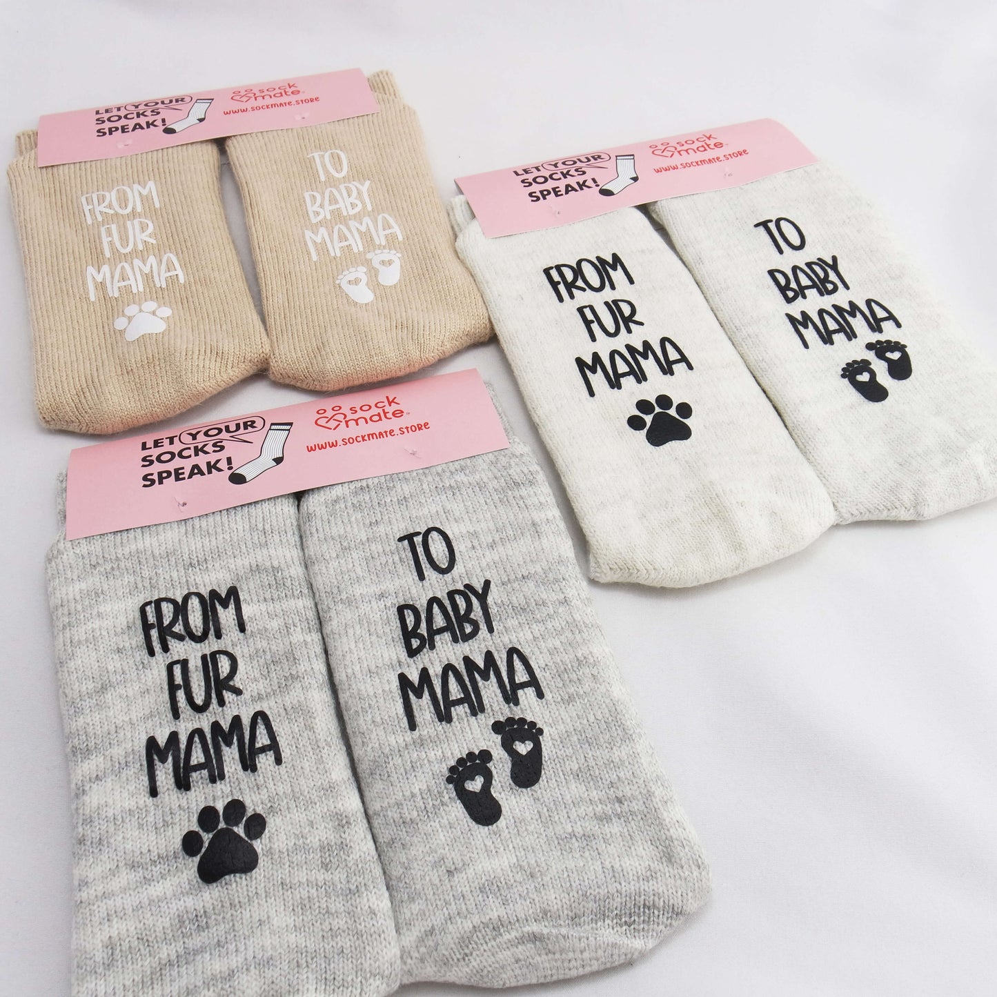 Women's "From Fur Mama to Baby Mama" New Mom Socks