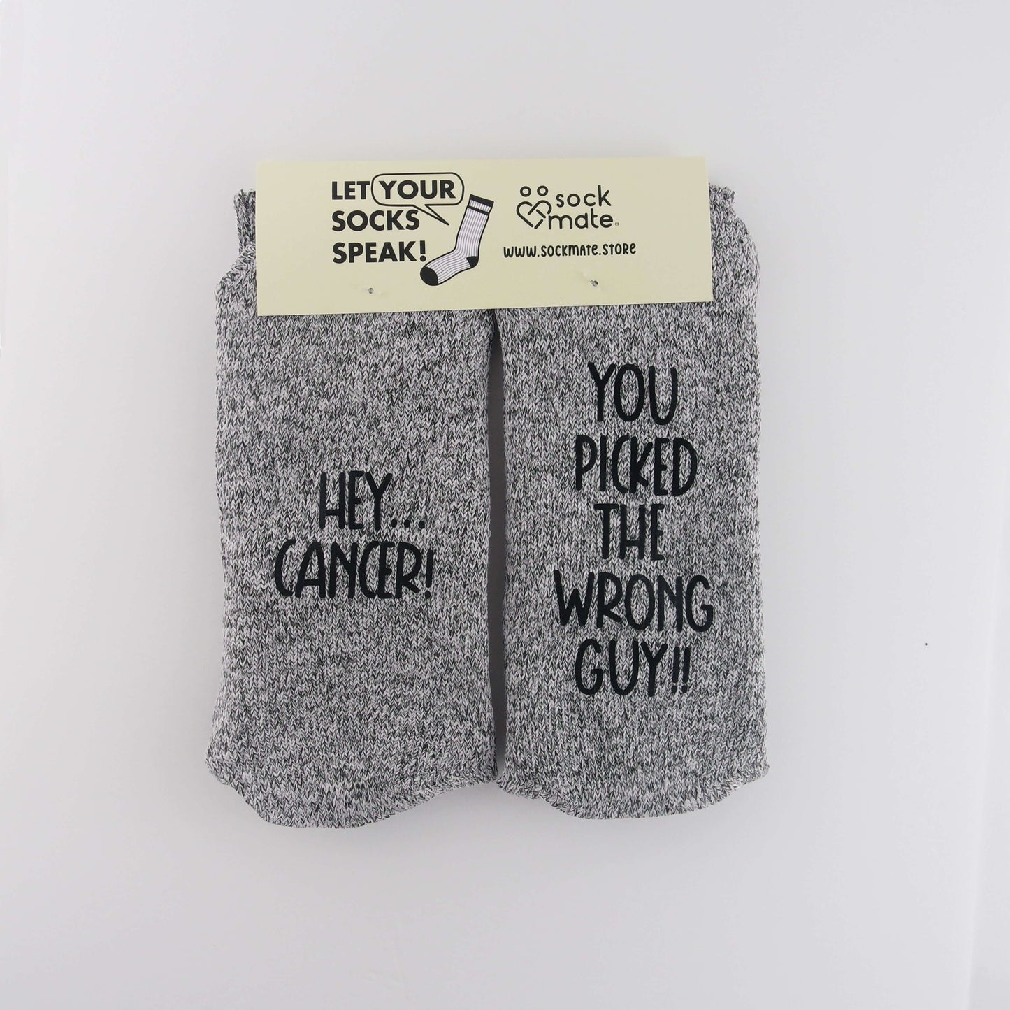 Men's "Hey Cancer, You picked the wrong guy" Cancer Socks