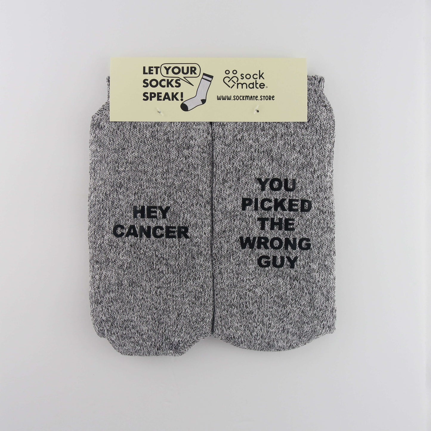 Men's "Hey Cancer, You picked the wrong guy" Cancer Socks