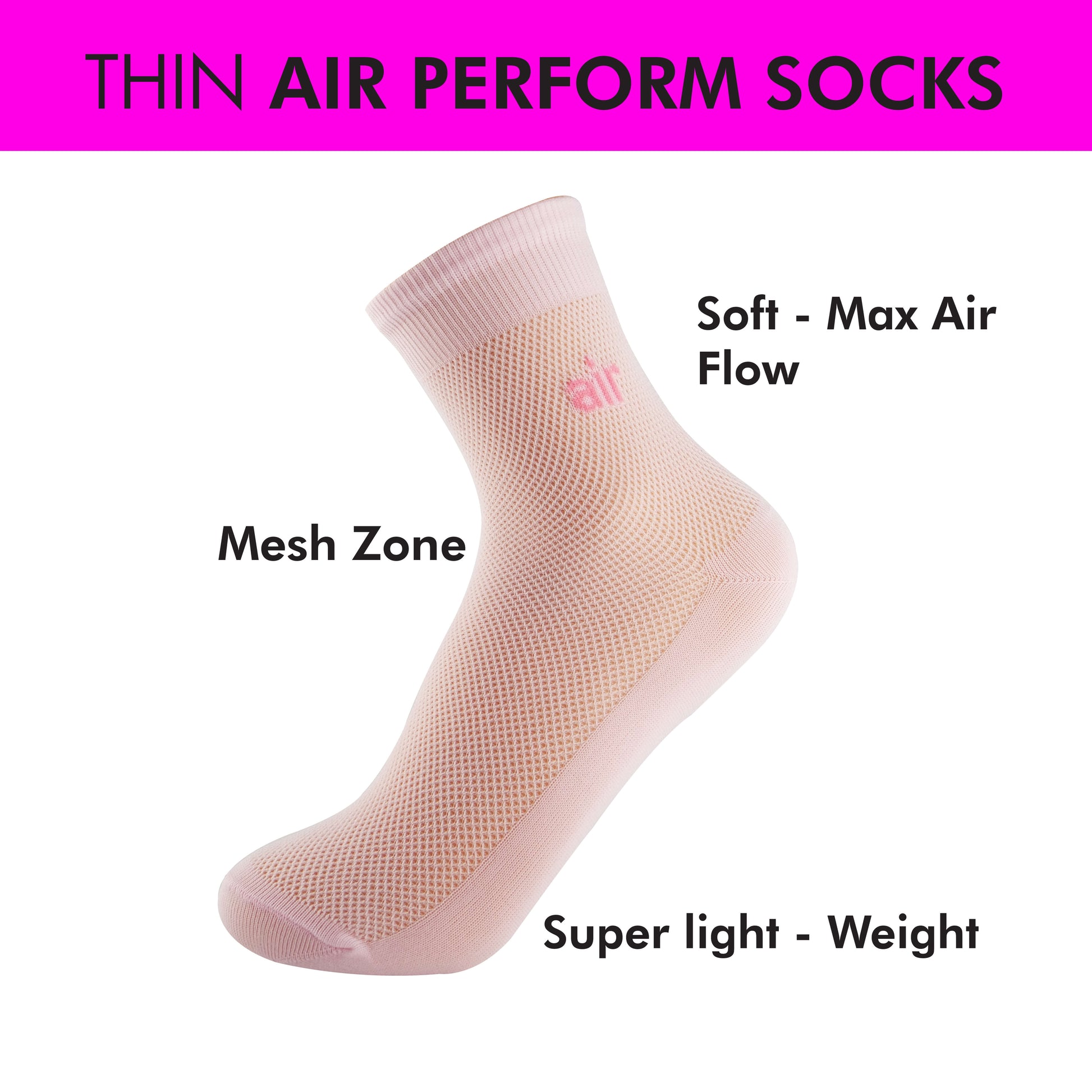 highlighting women's air performance low-cut socks, designed for active lifestyles with superior breathability.