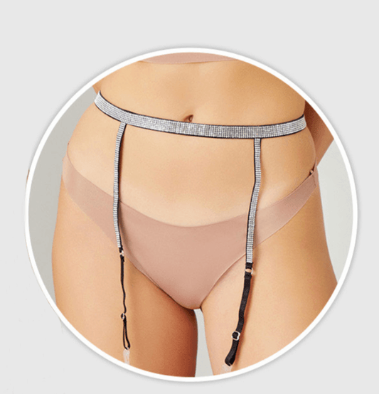 Adjustable Rhinestone Garter For Thigh High Socks