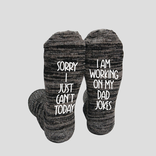 Men's "Sorry I just Can't Today, I Am Working On My Dad Jokes" New Dad Socks