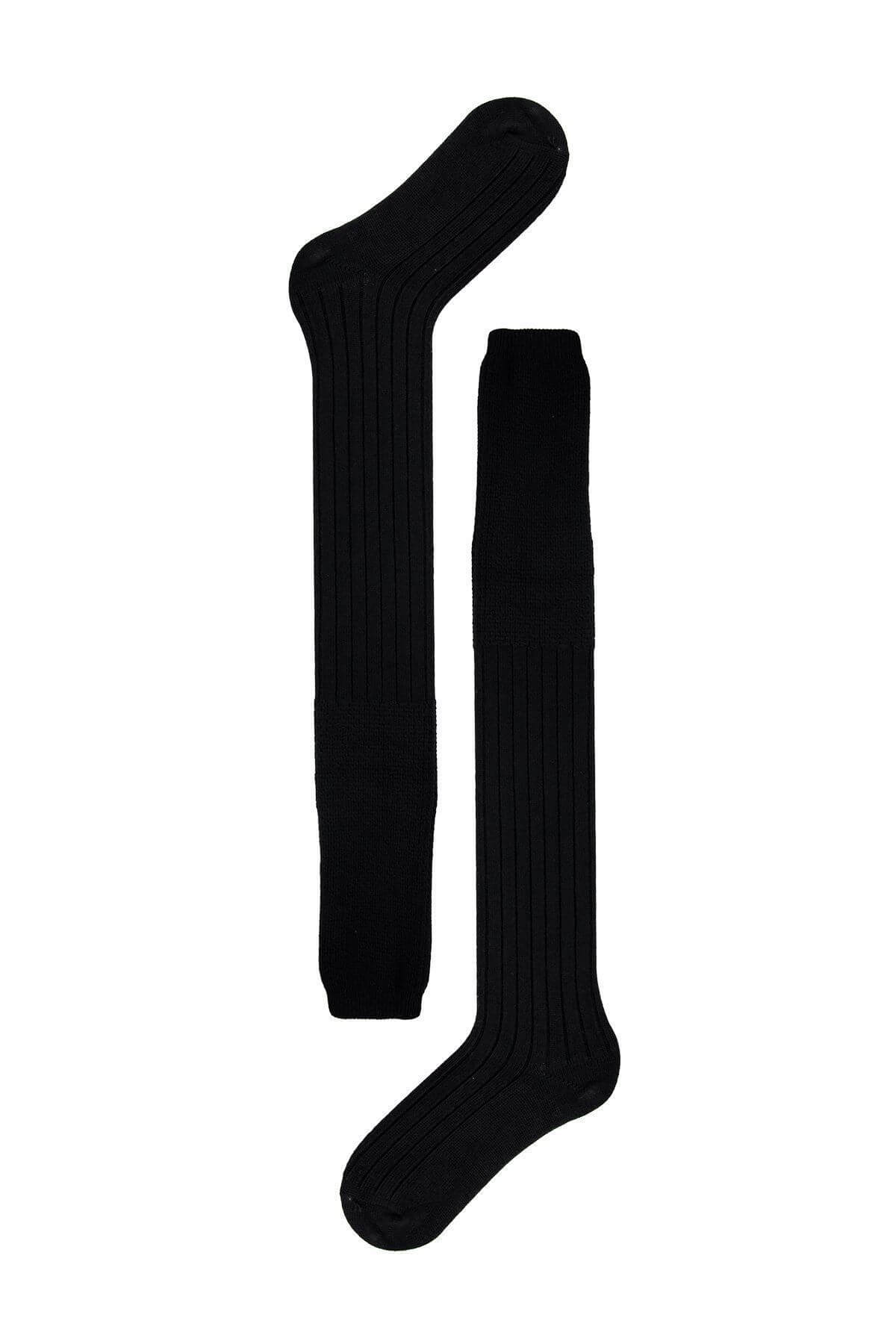 Over-the-Knee Wool Blend Socks – Black