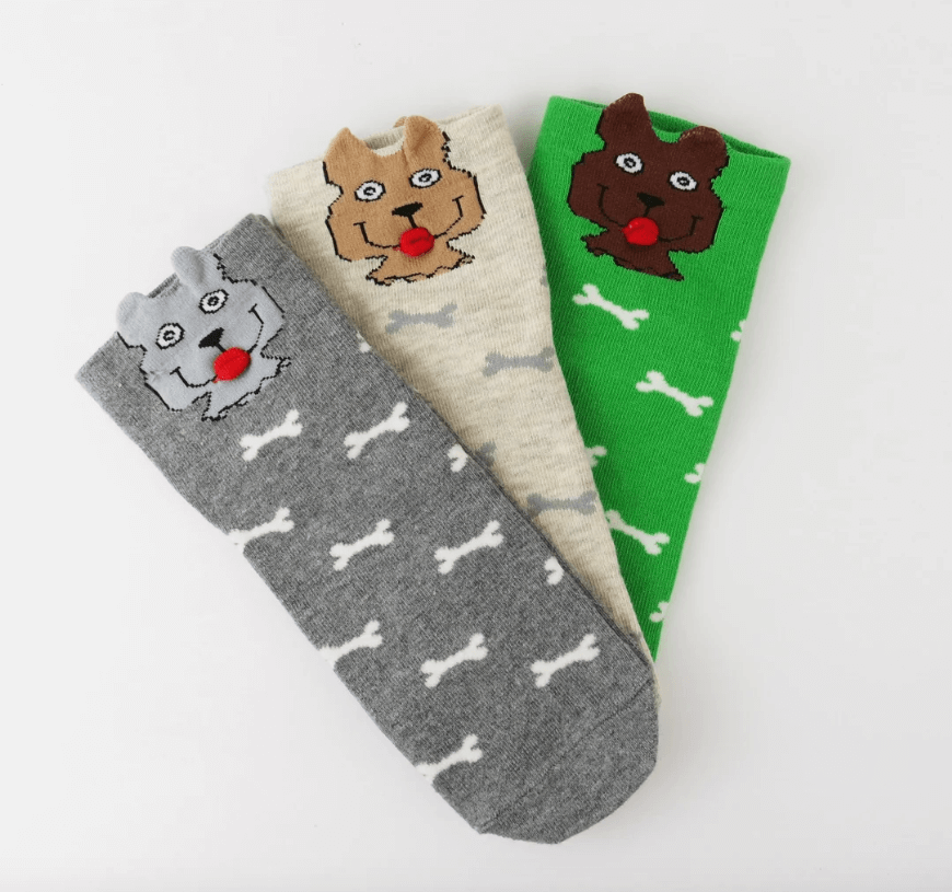 3D dog bone pattern kids socks, featuring cute and playful dog bone designs for a fun and delightful look.