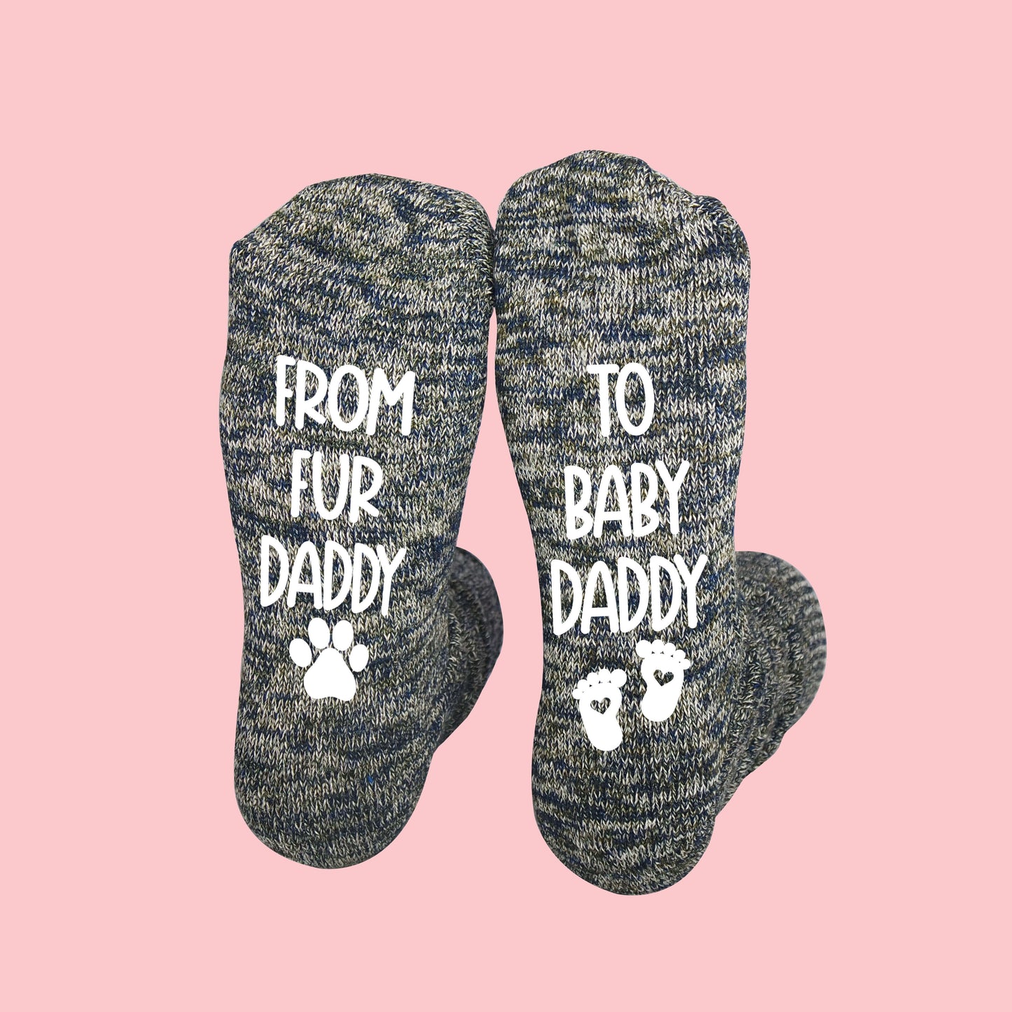 "From Fur Daddy to Baby Daddy" New Dad Socks