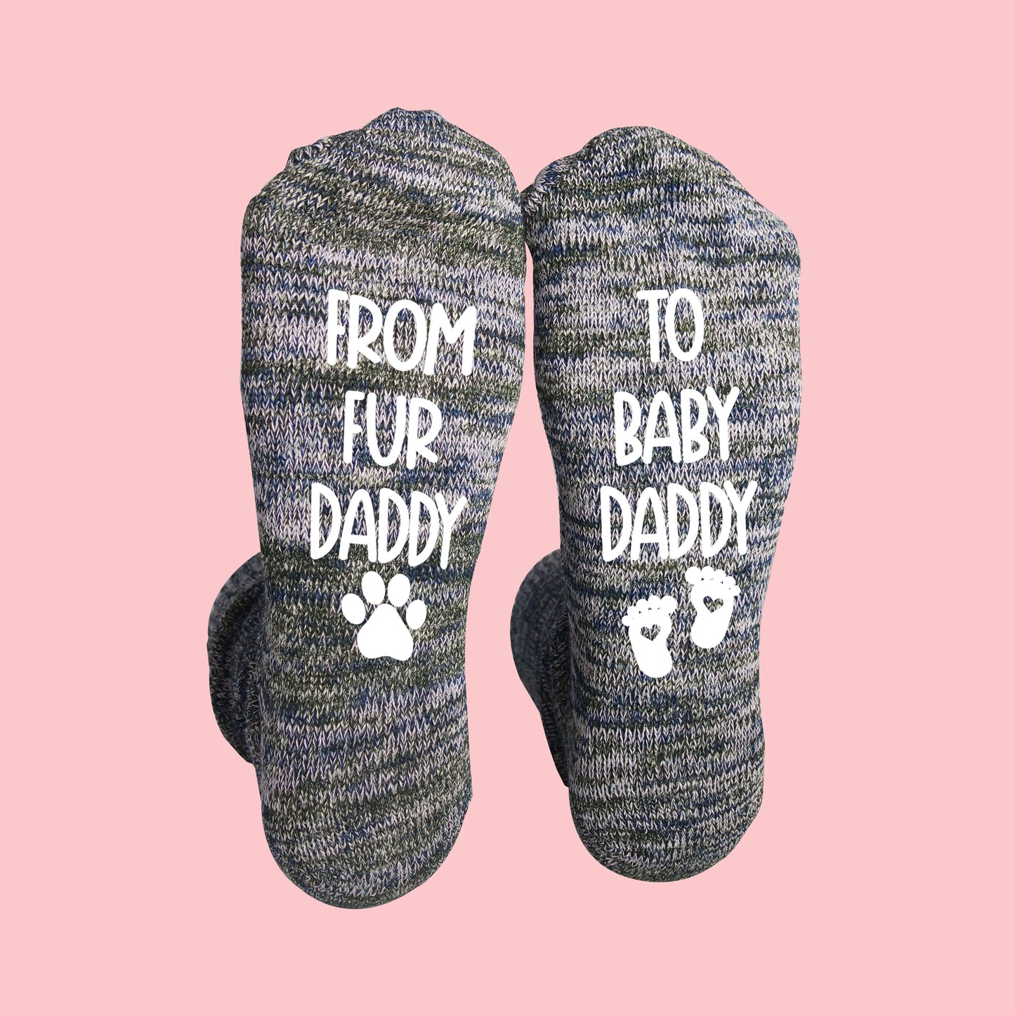 "From Fur Daddy to Baby Daddy" New Dad Socks