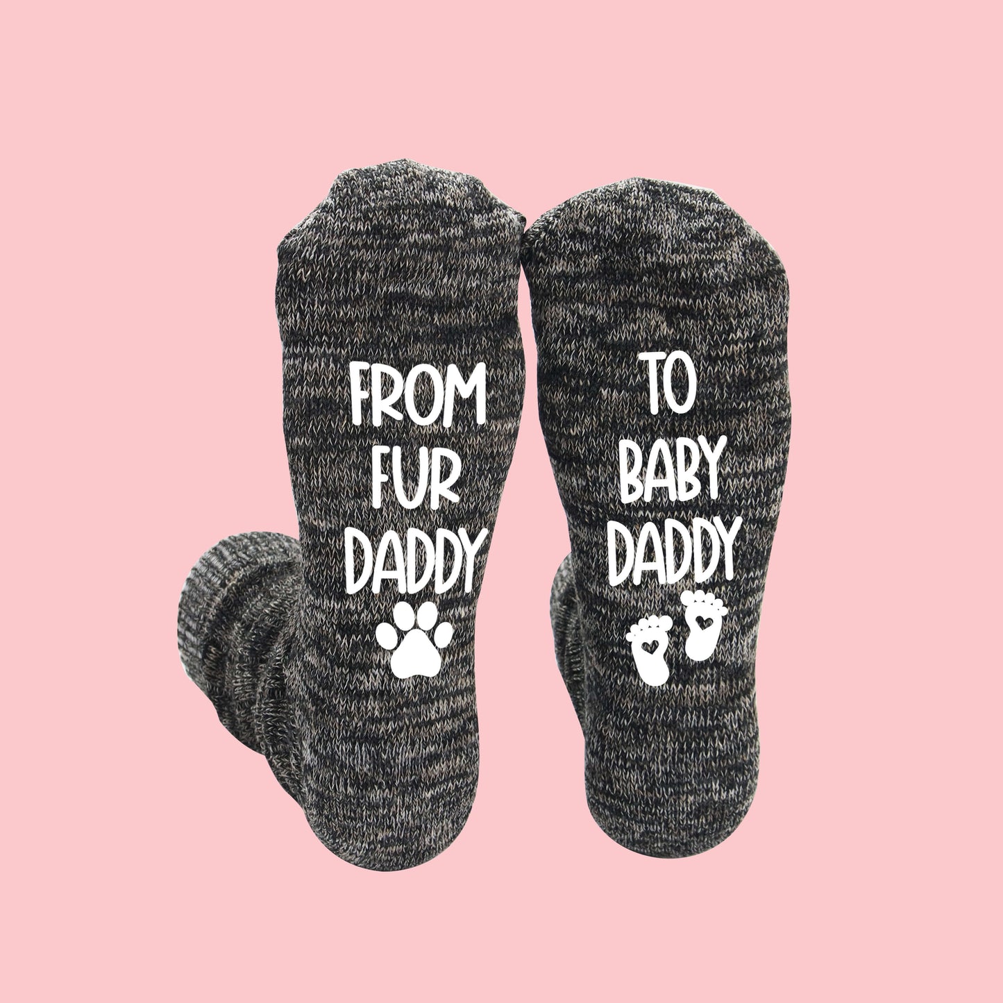 "From Fur Daddy to Baby Daddy" New Dad Socks