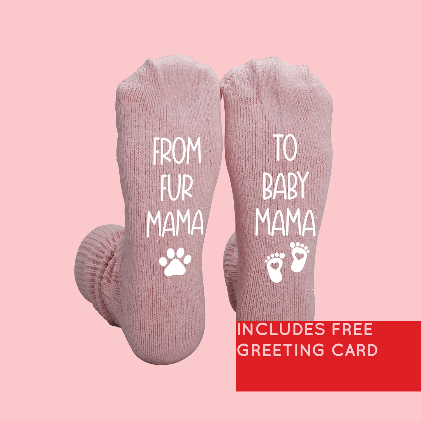Women's "From Fur Mama to Baby Mama" New Mom Socks
