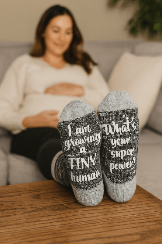 Labor Socks, I Am Growing A Tiny Human, Pregnancy Socks, Hospital Socks, Maternity Gift, Maternity Socks, Pregnancy Reveal to Husband