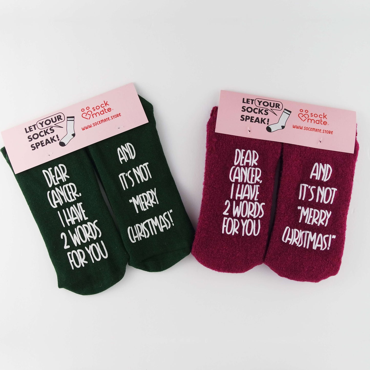 Women's Dear Cancer, I have 2 Words For You, And It's Not "Merry Christmas!" Cancer Socks
