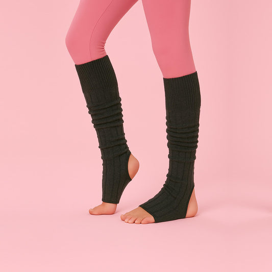 Ballet Leg Warmers, Yoga Thigh High Leg Warmers, Ballet Socks, Open Toe-Gray