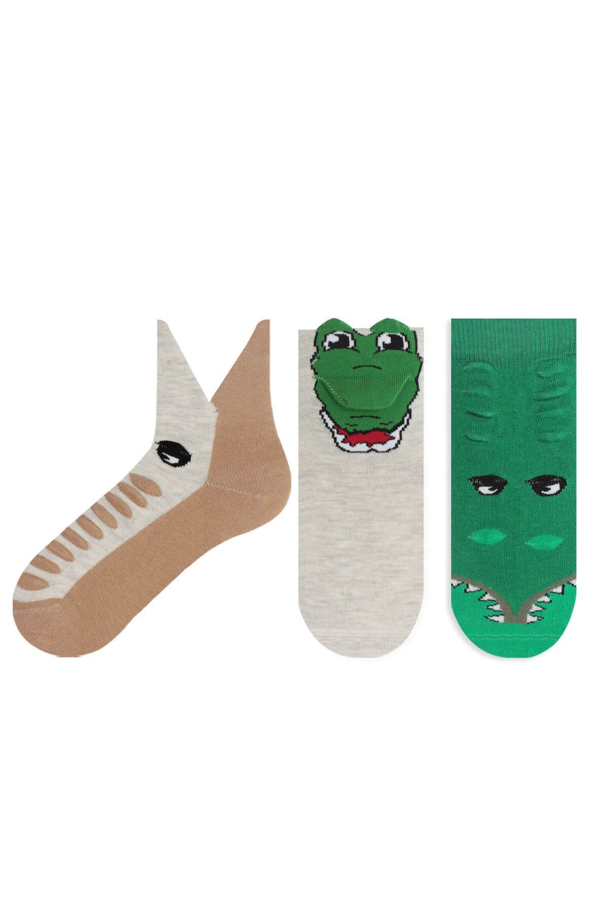 3D crocodile alligator socks, featuring lifelike and playful crocodile designs for a fun and adventurous look for kids.
