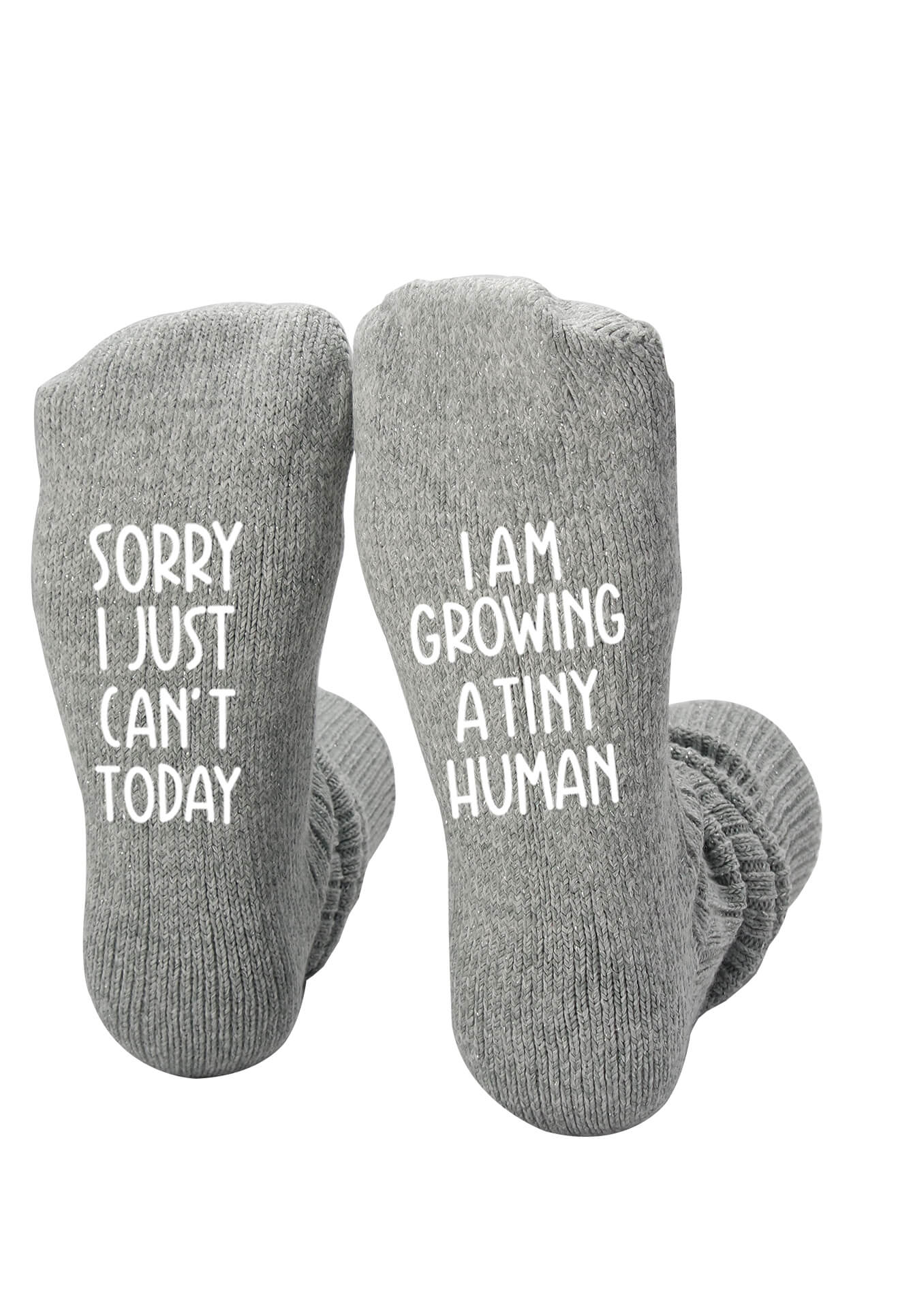 "Sorry I Just Can't Today, I Am Growing A Tiny Human" New Mom Socks