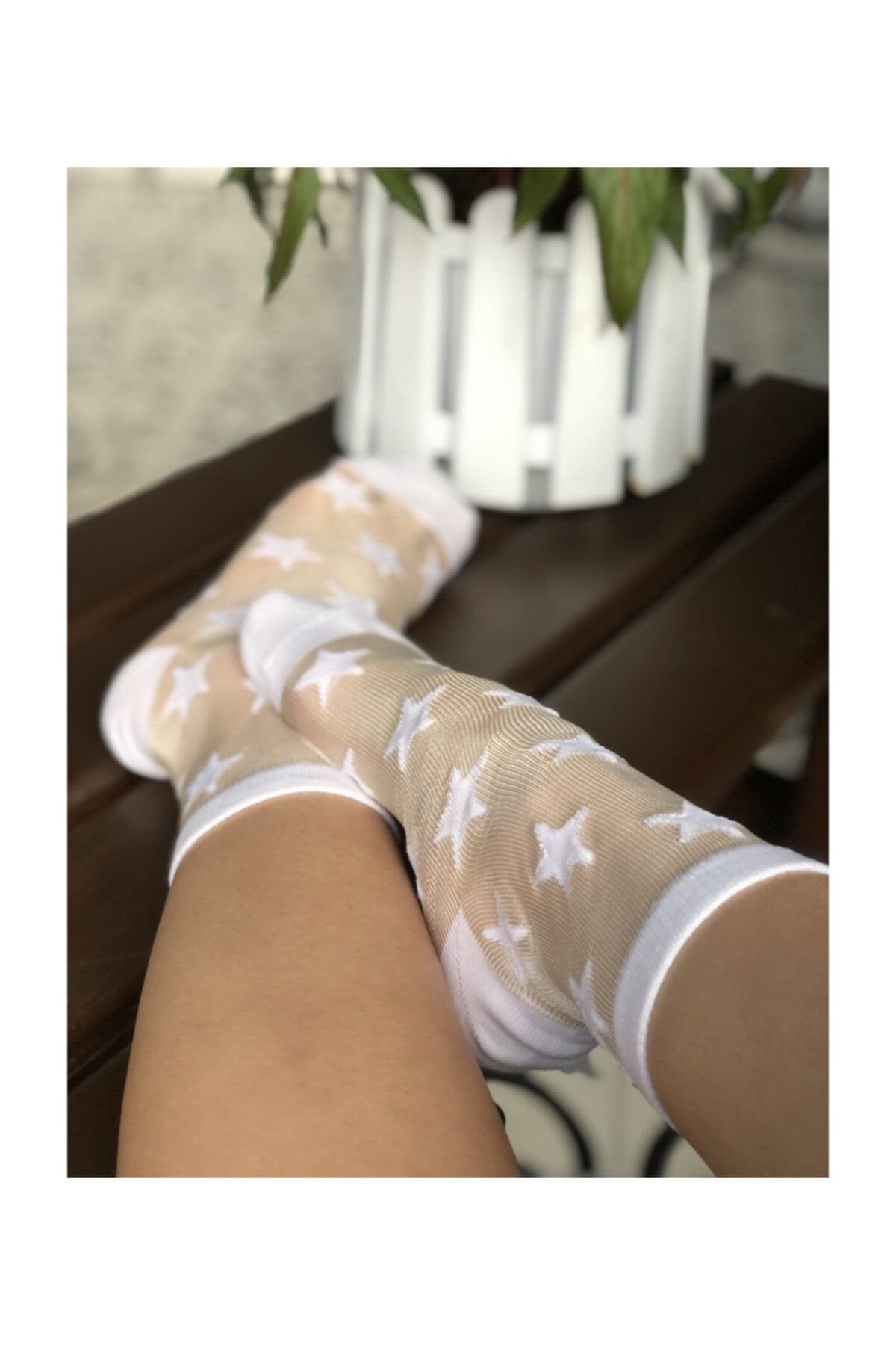 Women's Sheer Stars Socks, White-Red-Dark Blue Mesh Socks, Lace Handmade Gift Socks, Tulle-Transparent Socks, Embroidered Hosiery, Size 6-10