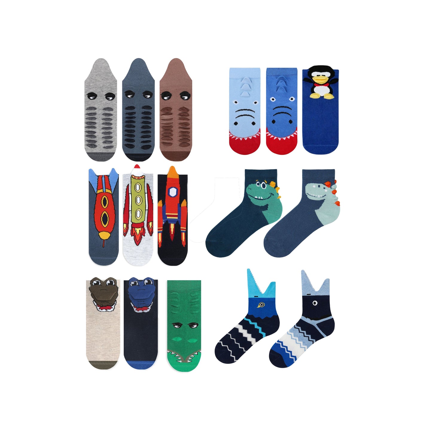 Advent Calendar For Kids, Advent Calendar Fillers, 12 Days Of Boy Socks, Crocodile, Penguin, Fish, Dinosaur, Shark, Space, Dog, Frog Socks