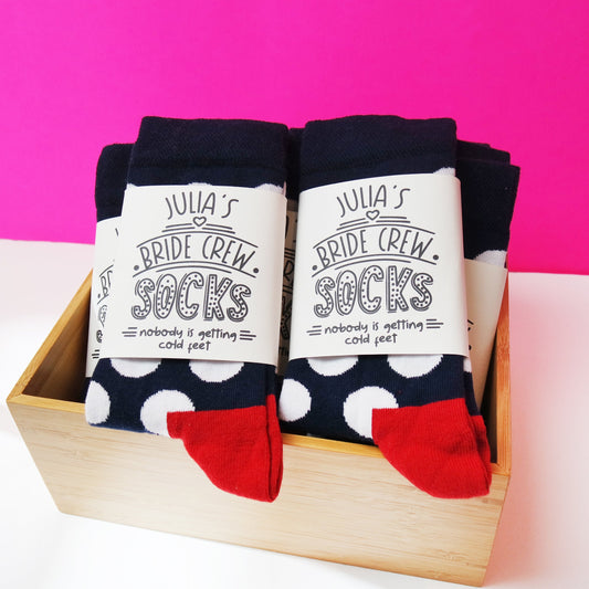 Custom Bride Crew Sock Tag, Fall Wedding Favors Socks, Nobody Is Getting Cold Feet Favor, Bachelorette Party Favors, Bach Party Gift Bags