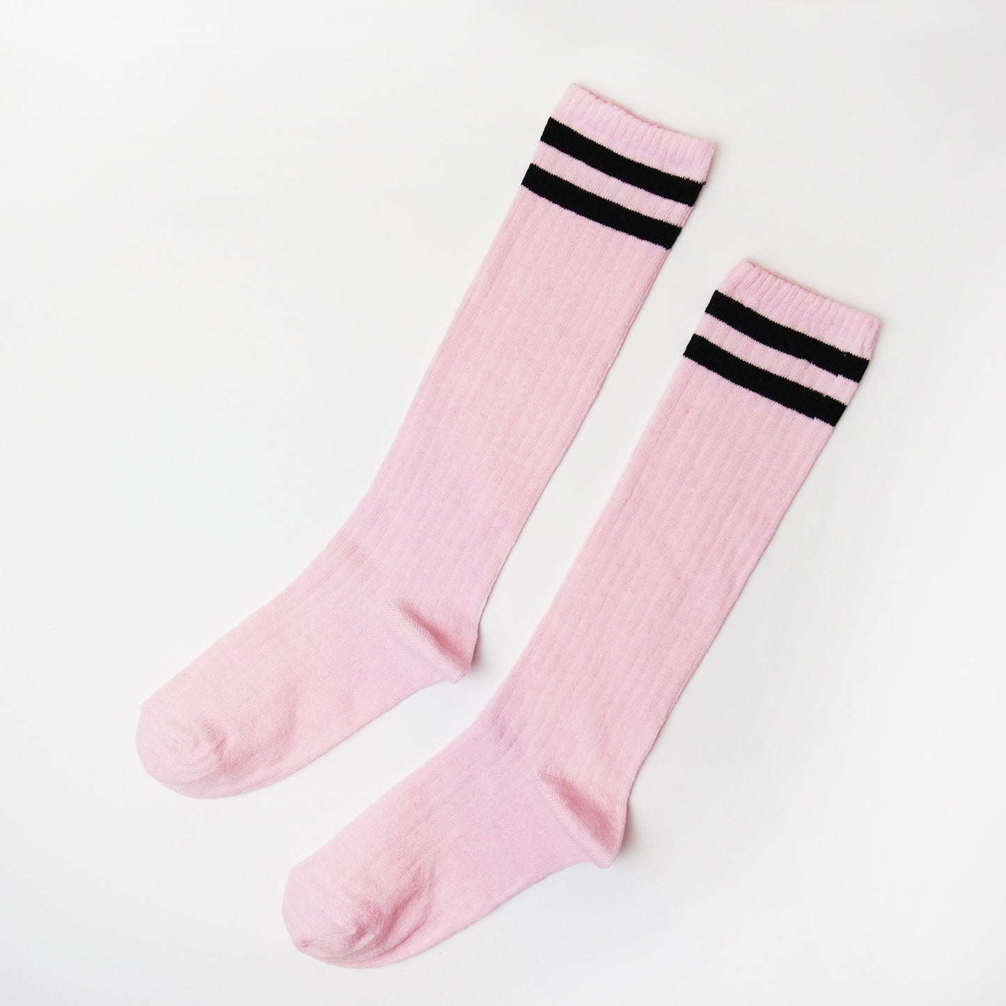 Girls Trip Socks, Girls Party Favor, Women's Pink Knee High Socks With Black Stripes, Skating Socks, Skate Boarding Sock, Girls Weekend Sock