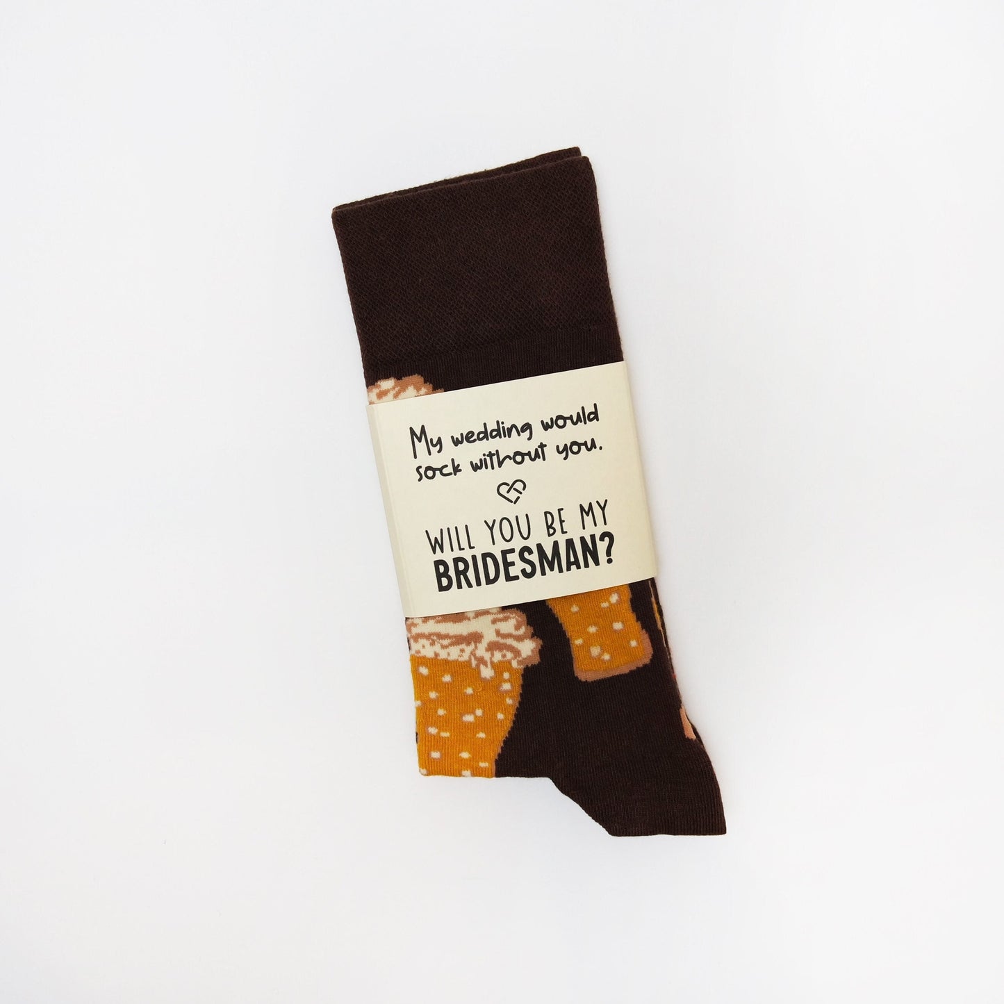 Bridesman Socks, Bridesman Gifts, My Wedding Would Sock Without you, Will You Be My Bridesman, Bridal Party, Beer Theme Proposal Box Items,