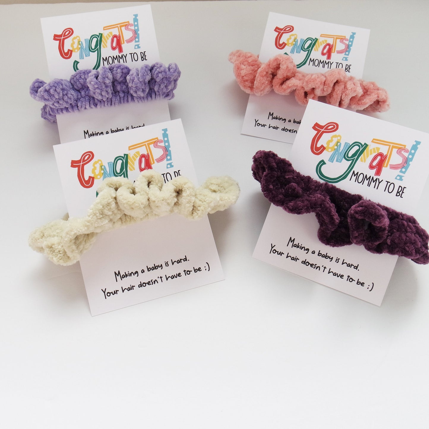 Random Color Pregnant Mom Scrunchies, Labor Gifts, Congratulations Pregnancy