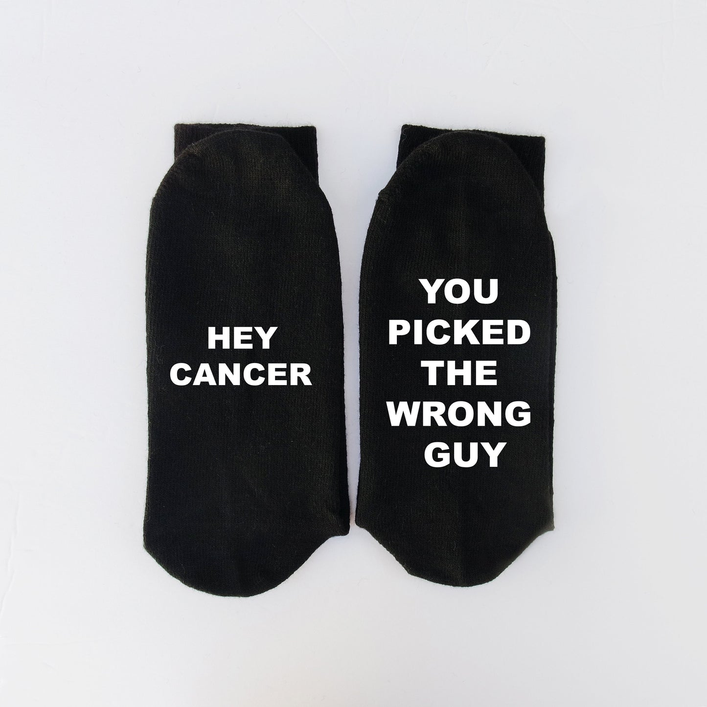 Hey Cancer You Picked The Wrong Guy Sock, Cancer Gift, Socks For Chemo, Custom Socks, Support Gift for Him, Cancer Free, Fuck Cancer, Care