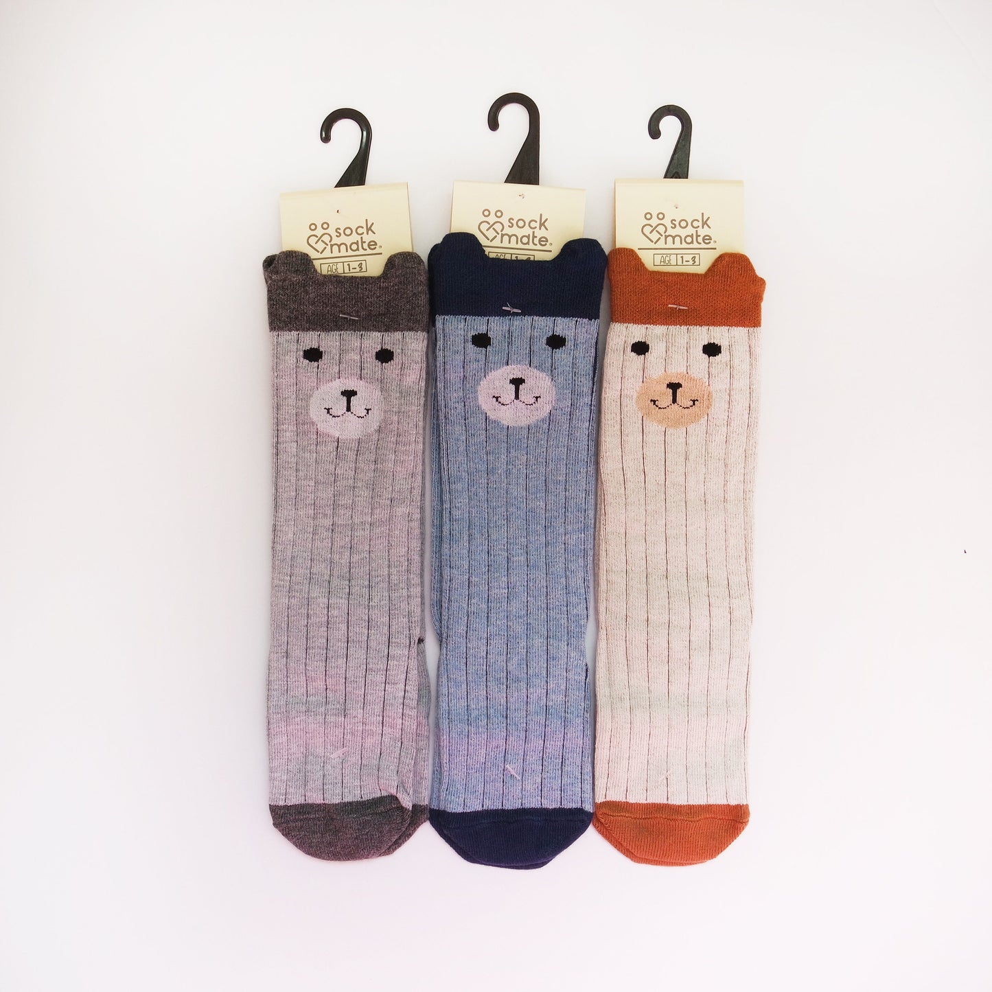 Bear Kids Knee High Socks, 3d Bear Ribbed Socks For Toddler, 1st Birthday Gift, Socks For 1-2 Years Old, Advent Calendar Filler, 2-4 Toddler