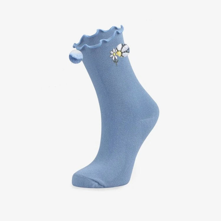 6-Pack Daisy Embroidered Women's Socks, Gift Socks Box, Bundle Socks for Her, Stocking, Socks for Loafer Shoes, Floral Socks, New Beginning