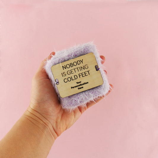 Custom Bride Crew Wooden Sock Tag, Fall Wedding Favors Socks, Nobody Is Getting Cold Feet Favor, Bachelorette Party Favors, Bach Party Gifts