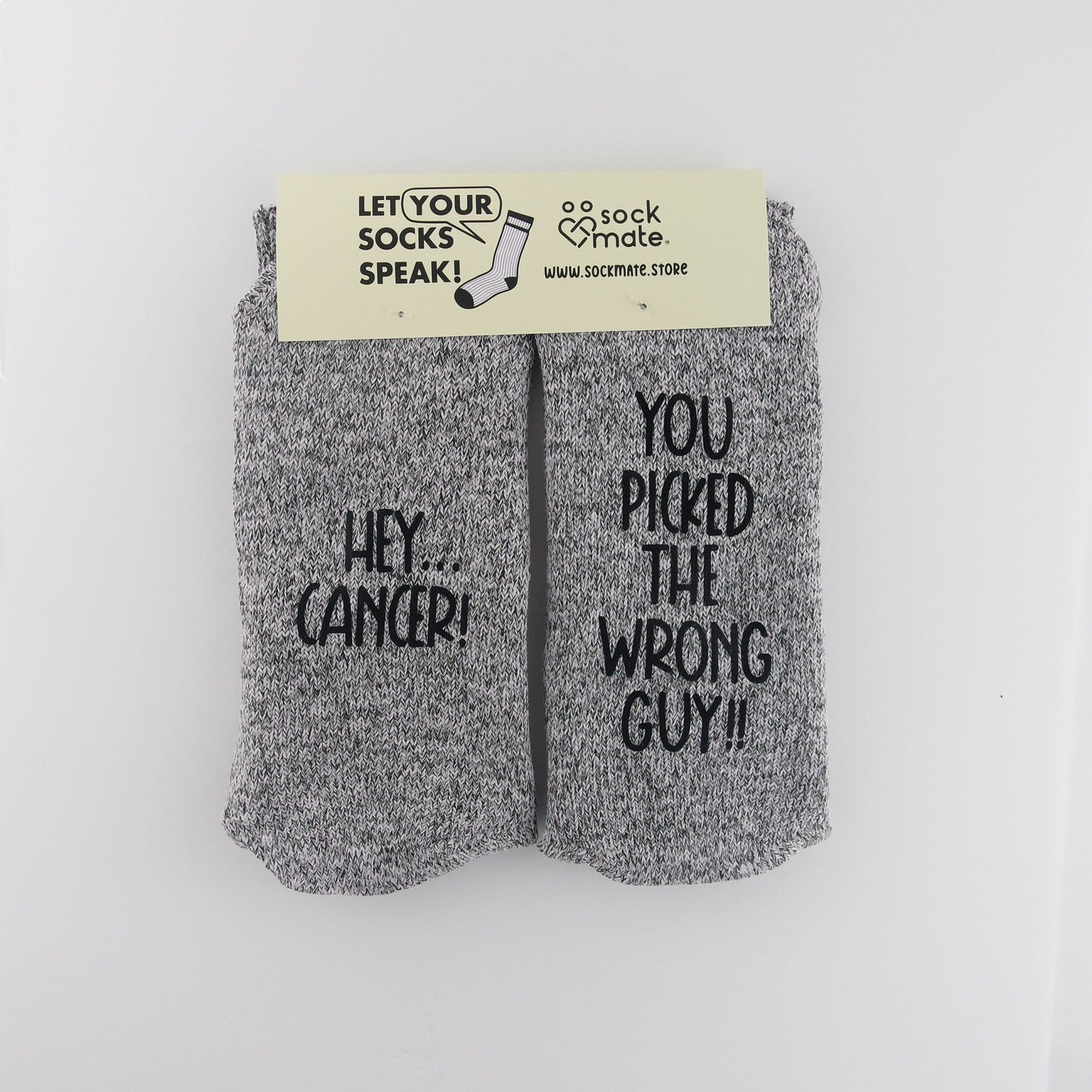 Hey Cancer You Picked The Wrong Guy Sock, Cancer Gift, Socks For Chemo, Support Gift for Him, Cancer Free, Fuck Cancer, Chemo Treatment Gift