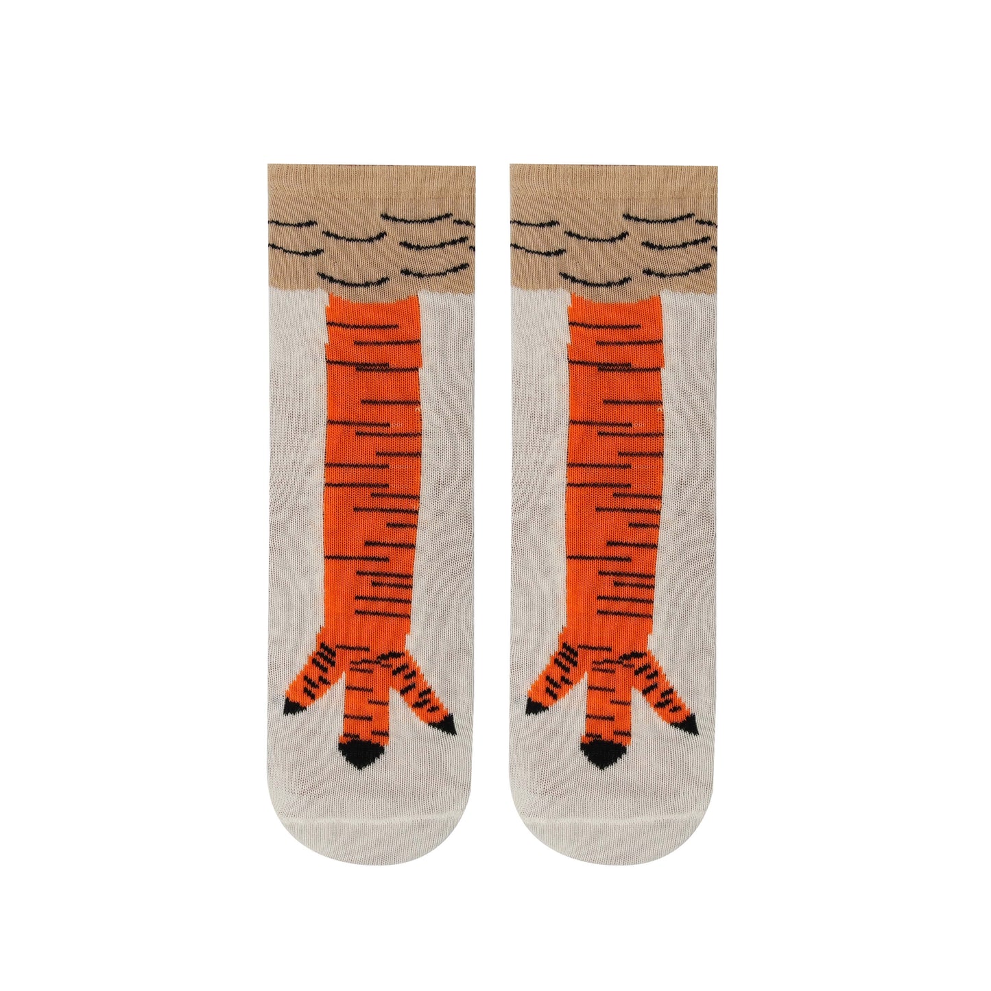 Chicken Leg Goofy Kids Socks - Beige