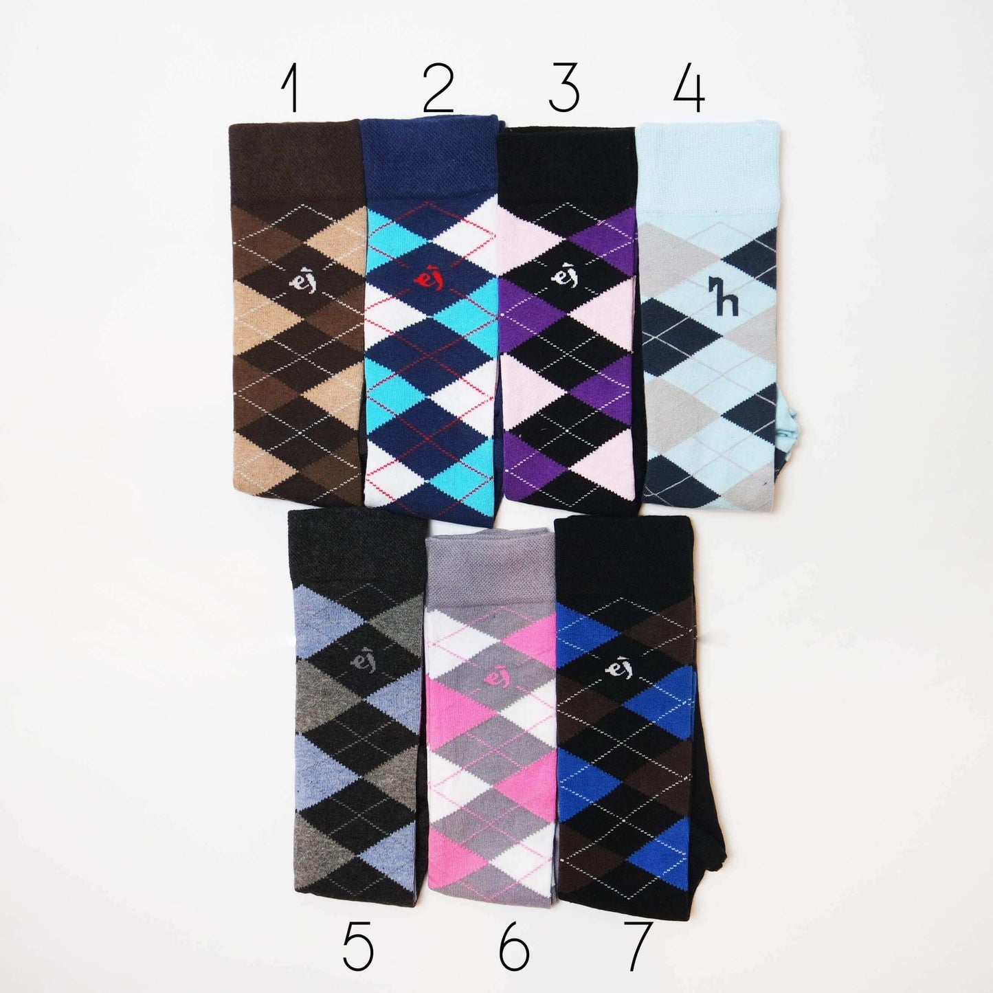 knee-high socks with a vibrant argyle design, bringing a touch of excitement and flair to the ensemble.