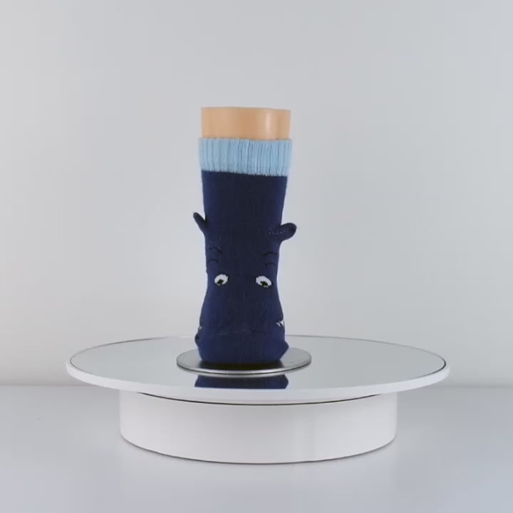 navy blue 3d baby shark socks