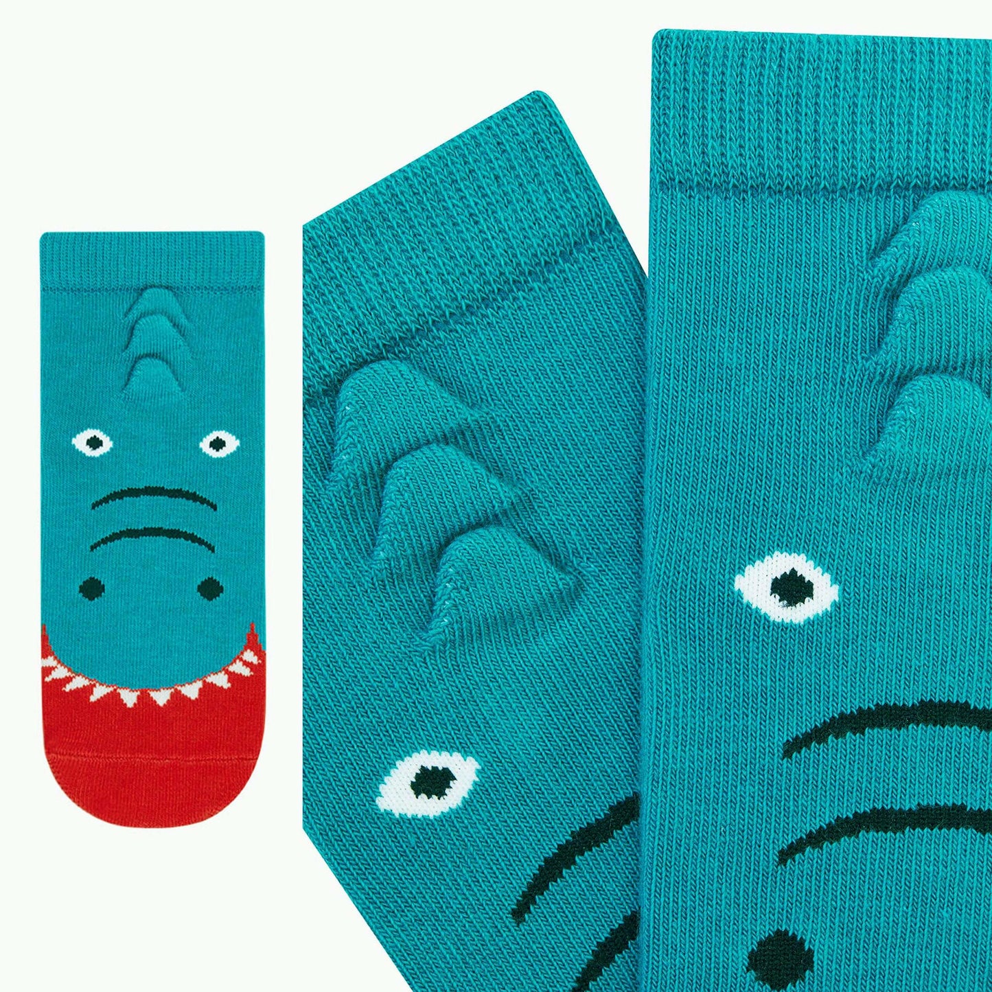Kid's 3D Shark - Animal Socks / Turquoise