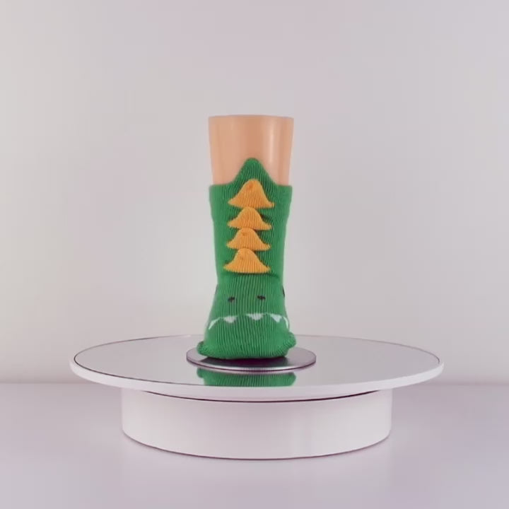 3d  green dinosaur socks