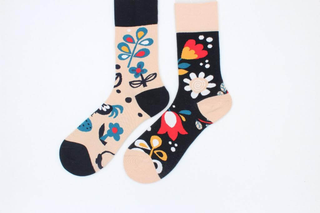 Unisex Floral, Roaster Mismatched Socks - Sockmate