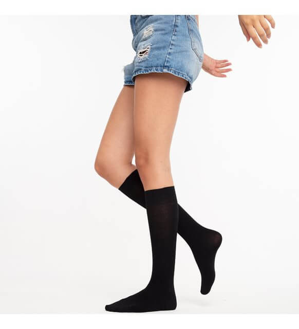 Women's Knee High Black Socks - Sockmate