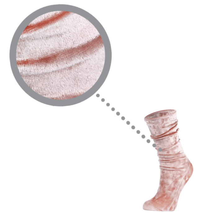 Women's Velvet Pink Slouchy  Socks