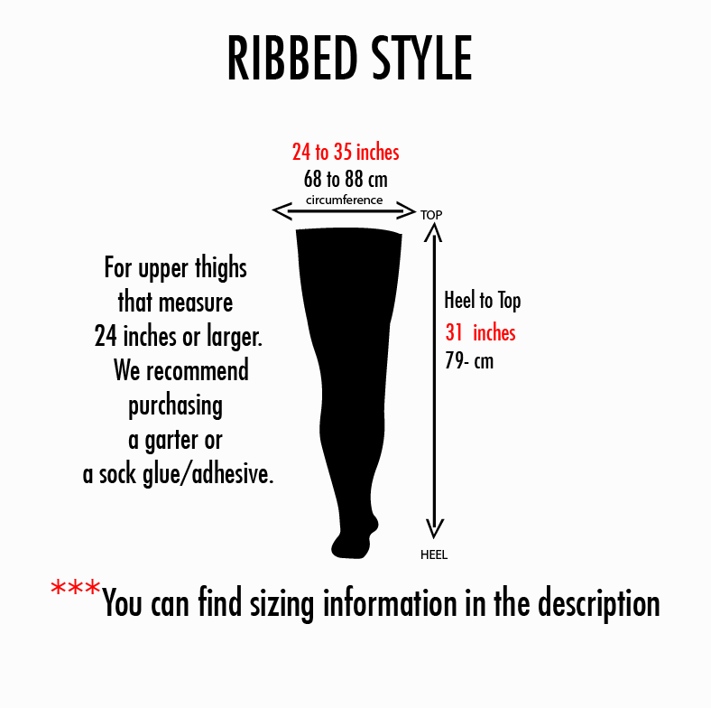 Plus size thigh high size chart