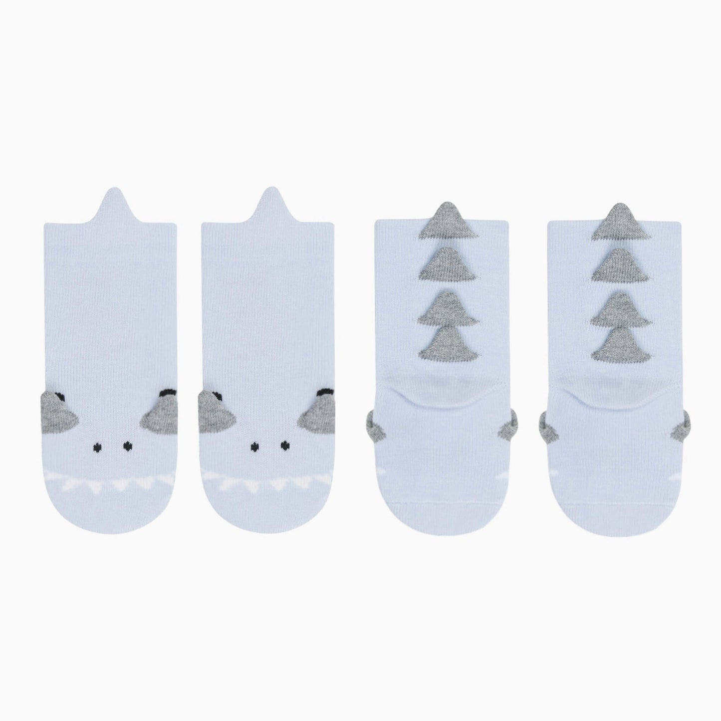 blue color dinosaur baby socks with cute dinosaur pattern.