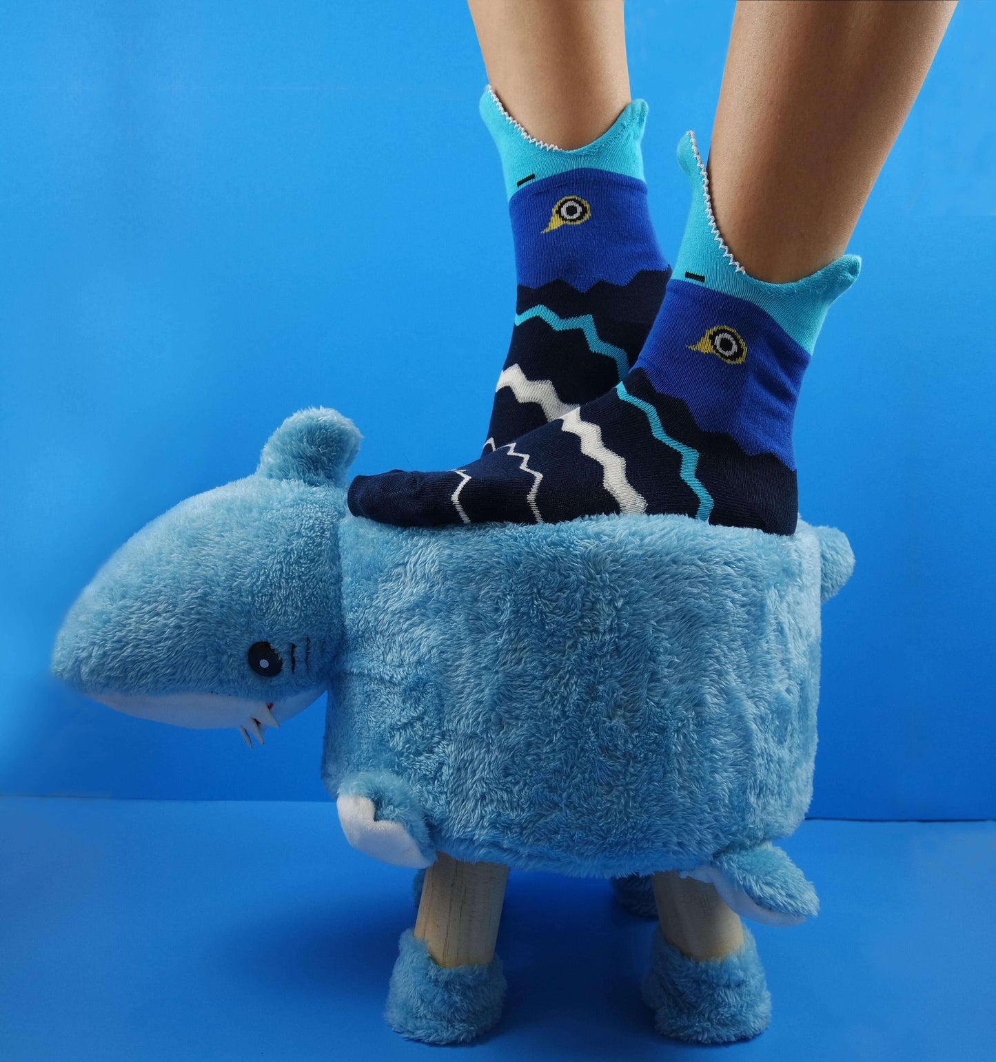 Kid's 3D Shark - Animal Socks / Blue