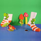 3D baby frog socks, featuring a cute and lifelike frog design for a playful and fun look.
