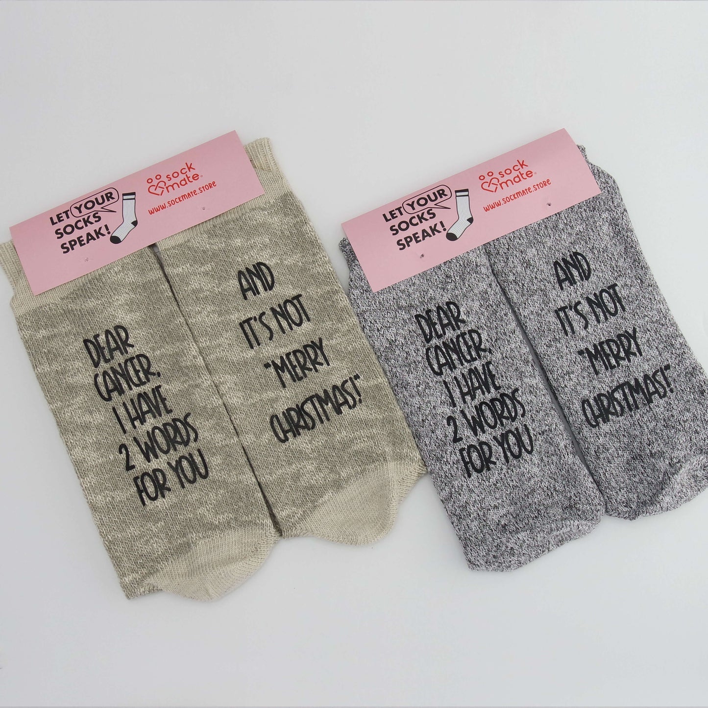 Men's Dear Cancer, I have 2 Words For You, And It's Not "Merry Christmas!" Cancer Socks