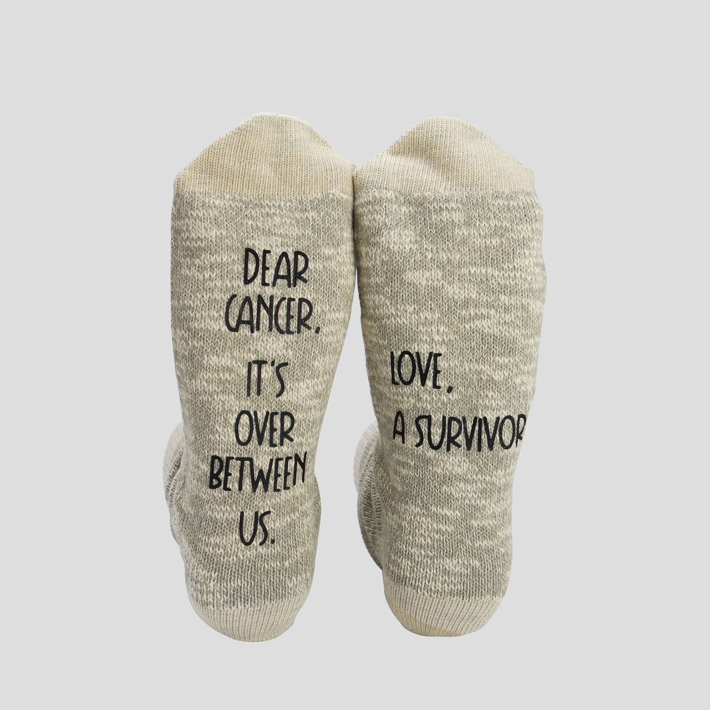Men's Dear Cancer, It's over between us. / Love, A Survivor" Cancer Letter Socks From A Cancer Fighter