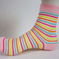 hic pink tones striped sheer socks for women, providing a versatile and trendy accessory