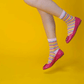 women's sheer socks featuring fashionable pink-toned stripes, elevating the overall style with a touch of sophistication