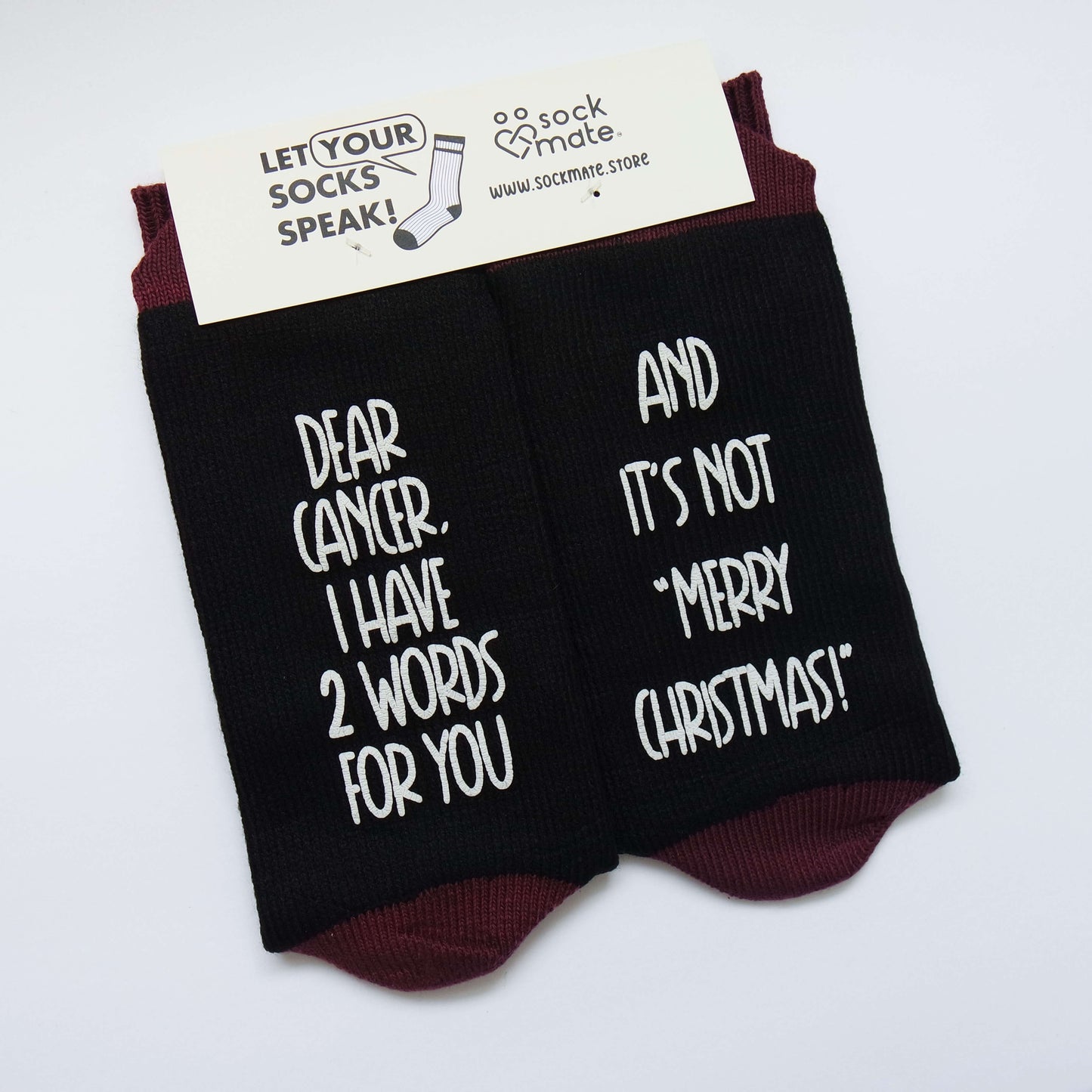 Mens socks with a powerful message for cancer, embodying determination and courage.